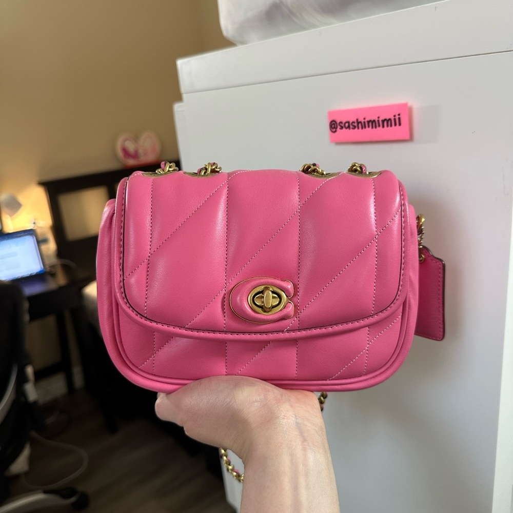 Coach Pillow Quilted Madison Shoulder Bag 18 - Petunia Pink - Picture 3 of 9